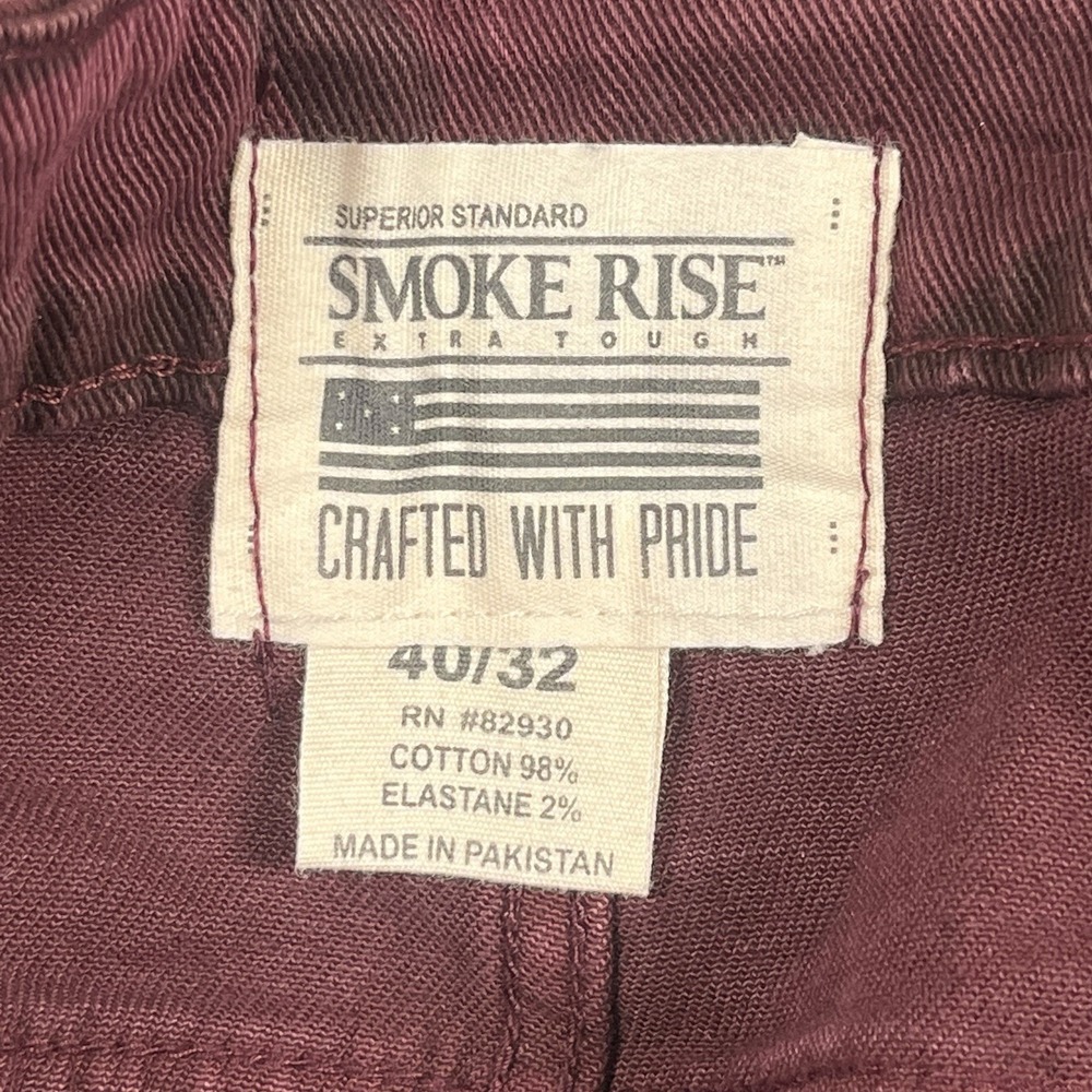 Smoke Rise Jeans Men 40x32 Red Burgundy Camo Straight Leg Slim Denim Moto Grunge - Picture 7 of 11